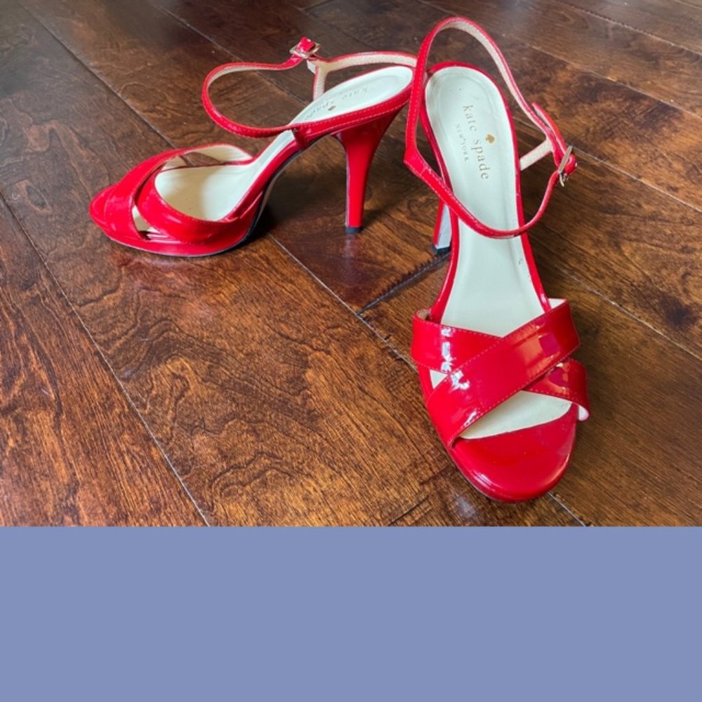 Kate Spade Fire-Engine Red Strappy Stilettos